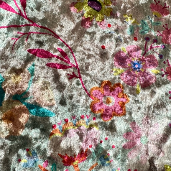 Natural Life Velvet Dakota Overall Jumpsuit Wide Leg Floral Women's size M - Picture 9 of 9